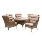 Katie Blake Mayberry 6 Chair Rattan Dining Set - Natural