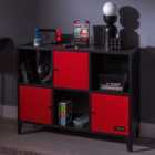 Mesh-Tek Wide 6 Cube Unit Storage Unit Red And Black
