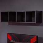 Mesh-Tek 4 Cube Shelf Unit Storage Unit Red And Black