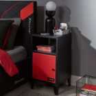 Mesh-Tek Single Cube Unit Bedside Table Red And Black