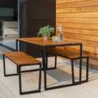 Elements 4 Seater Compact Wooden Dining Set 