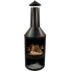 Kingfisher 140Cm Tall Outdoor Chiminea With Log Store