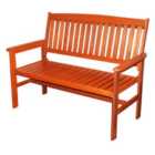 Kingfisher 2 Seater 120cm Wide Traditional Hardwood Garden / Patio Bench