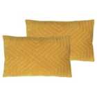 Furn. Mahal Polyester Filled Cushions Twin Pack Cotton Ochre