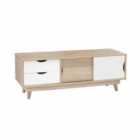 LPD Furniture Scandi Oak Tv Unit White
