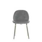 Crossland Grove Bury Chair Light Grey Velvet (Set of 2)