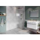 Hadleigh 8mm Brushed Nickel Frameless Wetroom Screen with Ceiling Arm - 900mm
