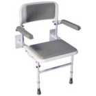 Aidapt Solo Deluxe Shower Seat w/ Padded Back - White/Grey