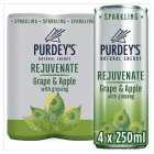 Purdey's Natural Energy Rejuvenate Sparkling Grape & Apple with Ginseng Cans, 4x250ml