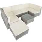 Tectake Rattan Garden Furniture Lounge Venice - Light Grey