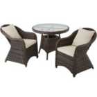 Tectake Zurich Rattan Bistro Set With 2 Armchairs And Table