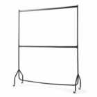 House of Home 6Ft X 7Ft Two Tier Heavy Duty Clothes Rail Garment Hanging Rack In Black Metal