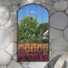 MirrorOutlet Garden View Metal Arch Shaped Decorative Ornate Effect Garden Mirror 140 x 75cm