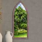 MirrorOutlet Harrogate Metal Arch Shaped Decorative Gothic Effect Garden Mirror 109cm x 51cm
