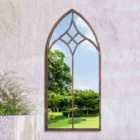 MirrorOutlet Harrogate Metal Arch Shaped Decorative Gothic Effect Garden Mirror 100cm x 49cm
