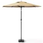 Livingandhome 3m Garden Parasol Patio Umbrella With Square Base - Taupe