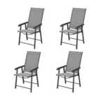 Livingandhome Set of 4 Garden Folding Chair - Black