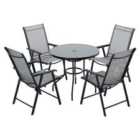 Livingandhome 5pc Garden Furniture Dining Set 1 Table 4 Chairs