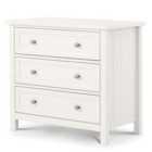 Julian Bowen Maine 3 Drawer Wide Chest Of Drawers Surf White