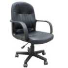 Zennor Mondo PU Leather Low Back Office Chair - Black