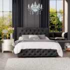 Laurence Llewelyn Bowen Luna Ottoman Storage Bed Mirazzi Velvet Black
