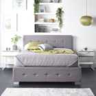 Aspire Side Opening Ottoman Storage Bed in Grey Linen
