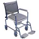 Aidapt Lenham Height Adjustable Mobile Commode Chair - Grey & Chrome