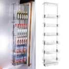 Living and Home 6 Tier Kitchen Cabinet Pull Out Storage Larder Baskets - Silver
