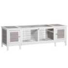 Pawhut Rabbit Hutch and Separable Guinea Pig Cage - Grey