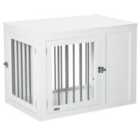 Pawhut Furniture-style Dog Crate w/ 2 Lockable Doors - For Medium Dogs