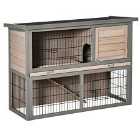 Pawhut Rabbit Hutch for Indoors or Outdoors - Brown