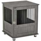 Pawhut Furniture Style Pet Kennel for Small Dogs - Grey