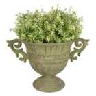 Aged Metal Aged Metal Green Urn Round - Small