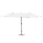 Outsunny White Crank Handle Double Sided Parasol 4.6m