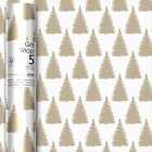 Gold Trees Christmas Gift Wrap Roll 5m