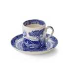 Spode Blue Italian Coffee Cup & Saucer 0.09L Set Of 4
