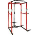 Tectake Power Tower With Lat Pulldown Bar Black/ Red