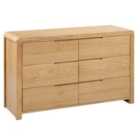 Julian Bowen Curve 6 Drawer Wide Chest Of Drawers