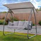 Norfolk Leisure Newmarket 3 Seat Garden Swing Chair With Canopy - Grey