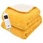 Glamhaus Heated Electric Throw Blanket - 160 X 130cm (Yellow)