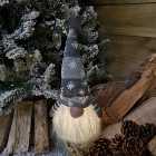 30cm Grey Christmas Light Up Gnome Gonk Nordic Decoration Sitting Splat Gonk