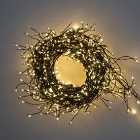 The Christmas Workshop 71779 680 Warm White Micro LED Cluster String Lights With Green Wire Casing