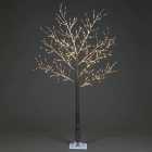 Snowtime 1.8m Copper Wire Frosted Brown Twig Tree With 600 Warm White LEDs
