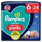 Pampers Baby-Dry Night Nappy Pants Size 6, 24 Night Nappies Essential Pack 24 per pack
