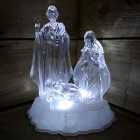 23cm Festive Battery Operated White LED Acrylic Christmas Nativity Scene