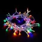 Robert Dyas Battery Operated LED Transparent String Lights - Multi-Coloured