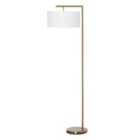 HOMCOM Floor Lamp With Linen Lampshade Round Base