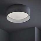 Nielsen Morello Led Ceiling Light 15W 4000K Warm White. Round Grey And White Fabric, 36Cm Width