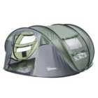 Outsunny 4-5 Person Pop Up Camping Tent - Green/Grey