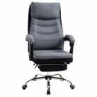 Vinsetto High Back Executive Office Chair Swivel Wheels And Retractable Footrest, Grey